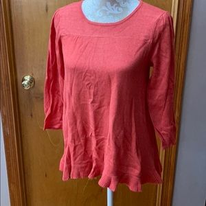 Acrobat silk/cashmere ruffled swing sweater. Size M